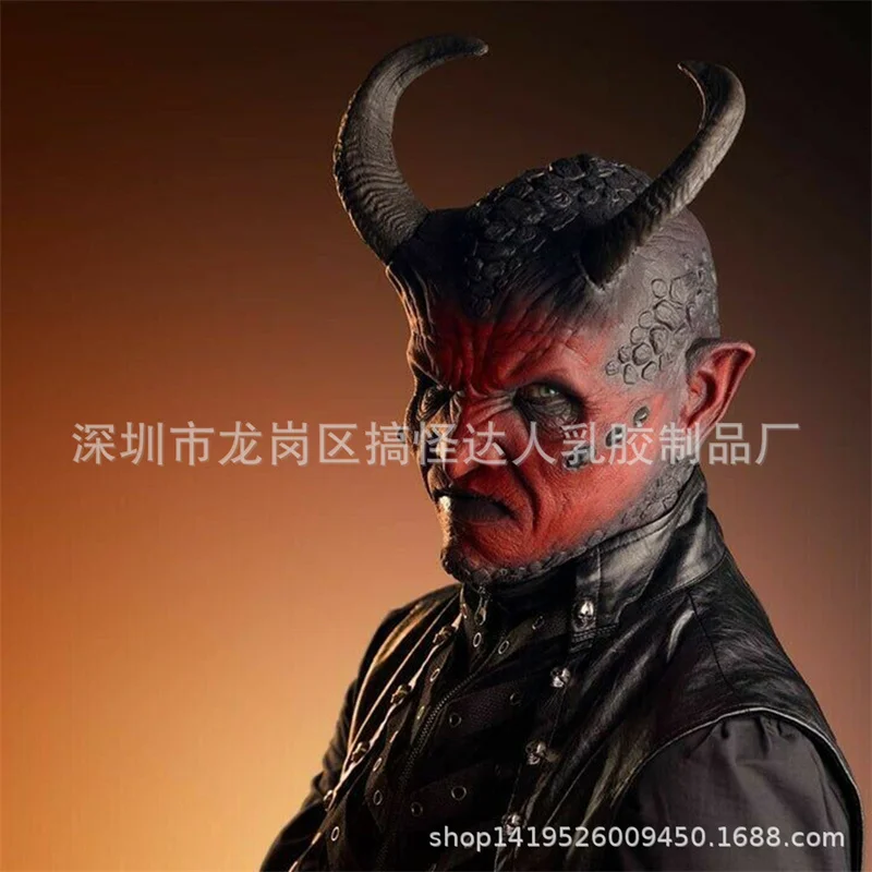 2021 New fossil al The Demon Mask IKARI THE DEMON Mask with corna Devil Latex Cosplay Costume puntelli maschere Halloween