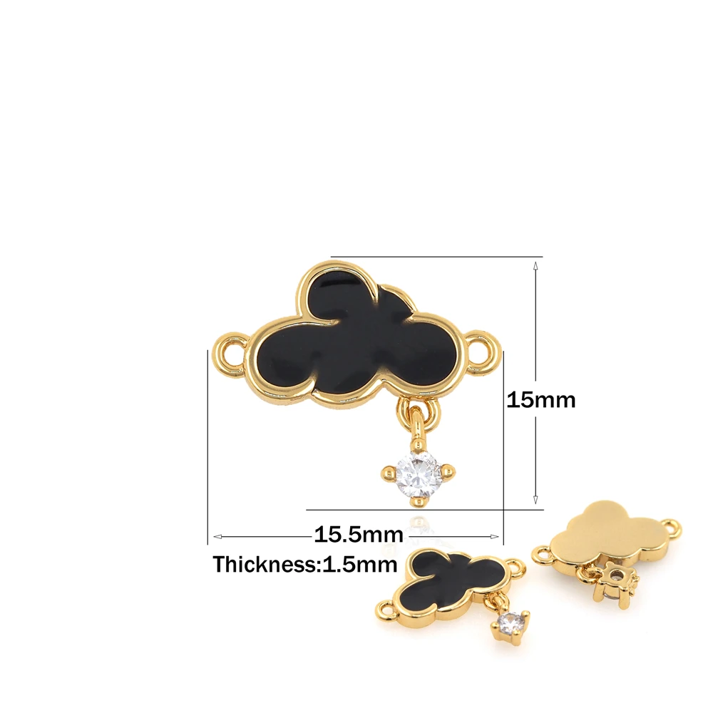 Cute Enamel Cloud Dark Cloud Weather Pendant Suitable For DIY Earrings Jewelry Handmade Results Micro-Inlaid Single Zircon