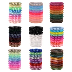 9Pcs Grote Dikke Plastic Elastische Hair Touwen Multi Kleuren Telefoon Draad Elastiekjes Persoonlijkheid Gift Voor Vrouwen Stretchy Paardenstaart