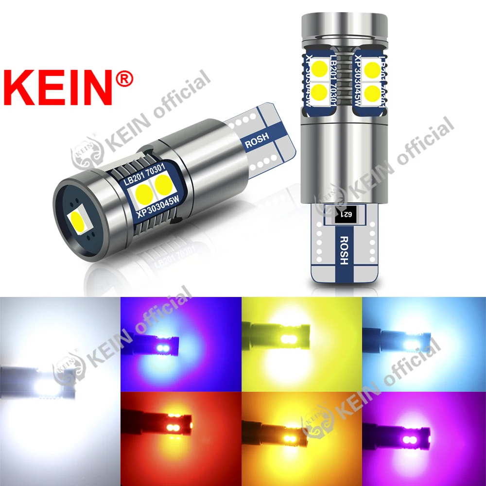 KEIN 2pcs CANBUS T10 Led W5W Car Led Lights Bulb T4W BA9S H21W BAX9S BAY9S Clearance Parking Tail for VW Lamp Turn Signal Lights