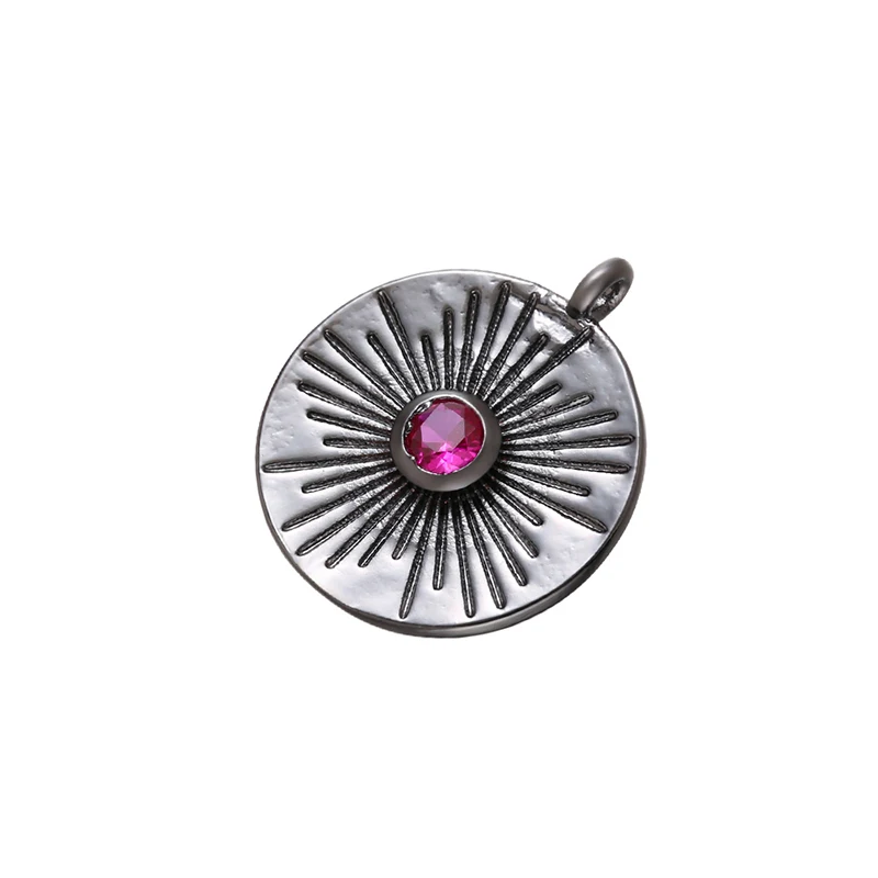 ZHUKOU 14x17mm brass round necklace pendant for women DIY handmade necklace earrings jewelry accessories making model: VD669