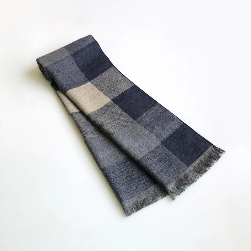 2024 Classical Men's Winter Plaid Scarf Windproof Warm Cotton Shawls Scarves Soft Casual Scarves Man Business Scarf