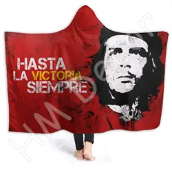 Hasta La Victory Siempre Cuba Che Guevara Hooded Blanket Adult Child Sherpa Fleece Wearable Blanket Microfiber Bedding