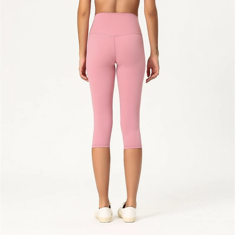 3/4 Vita Alta Pantaloni Delle Donne di Yoga Tozzo Prova Crea Formazione Calzamaglie Donna Sport Fitness Gym Flex Capri Leggings