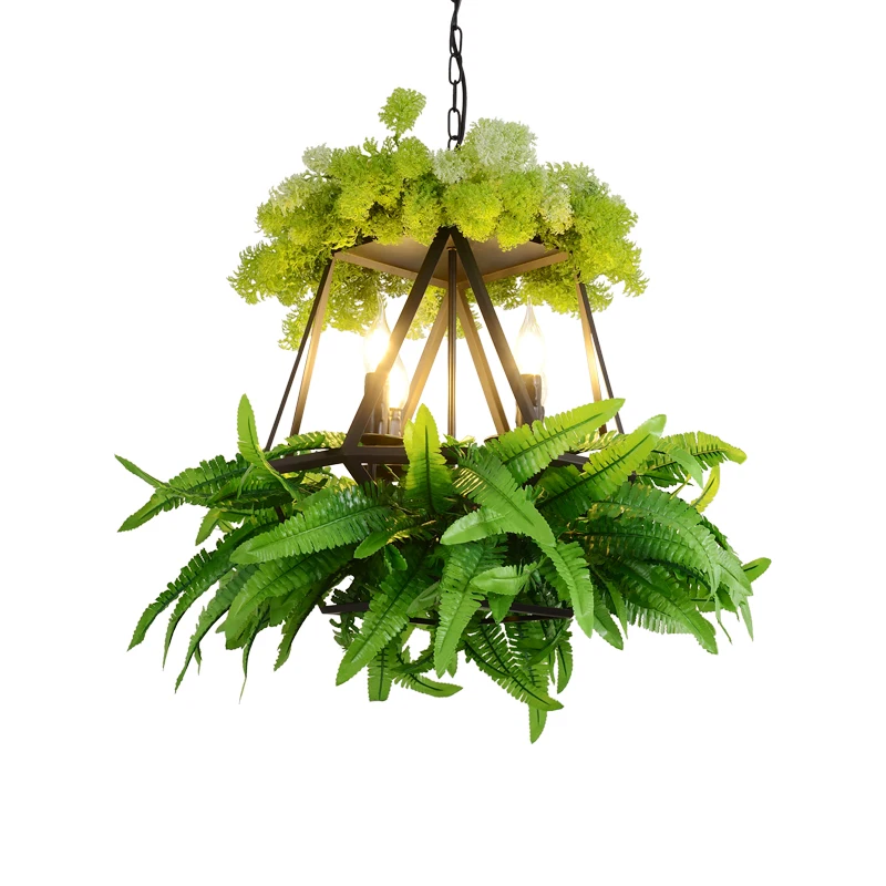 

Retro Industrial Dining Room Hanging Light Clothing Store Restaurant Plants Chandeliers Creative Garden Window Decoration Lamp