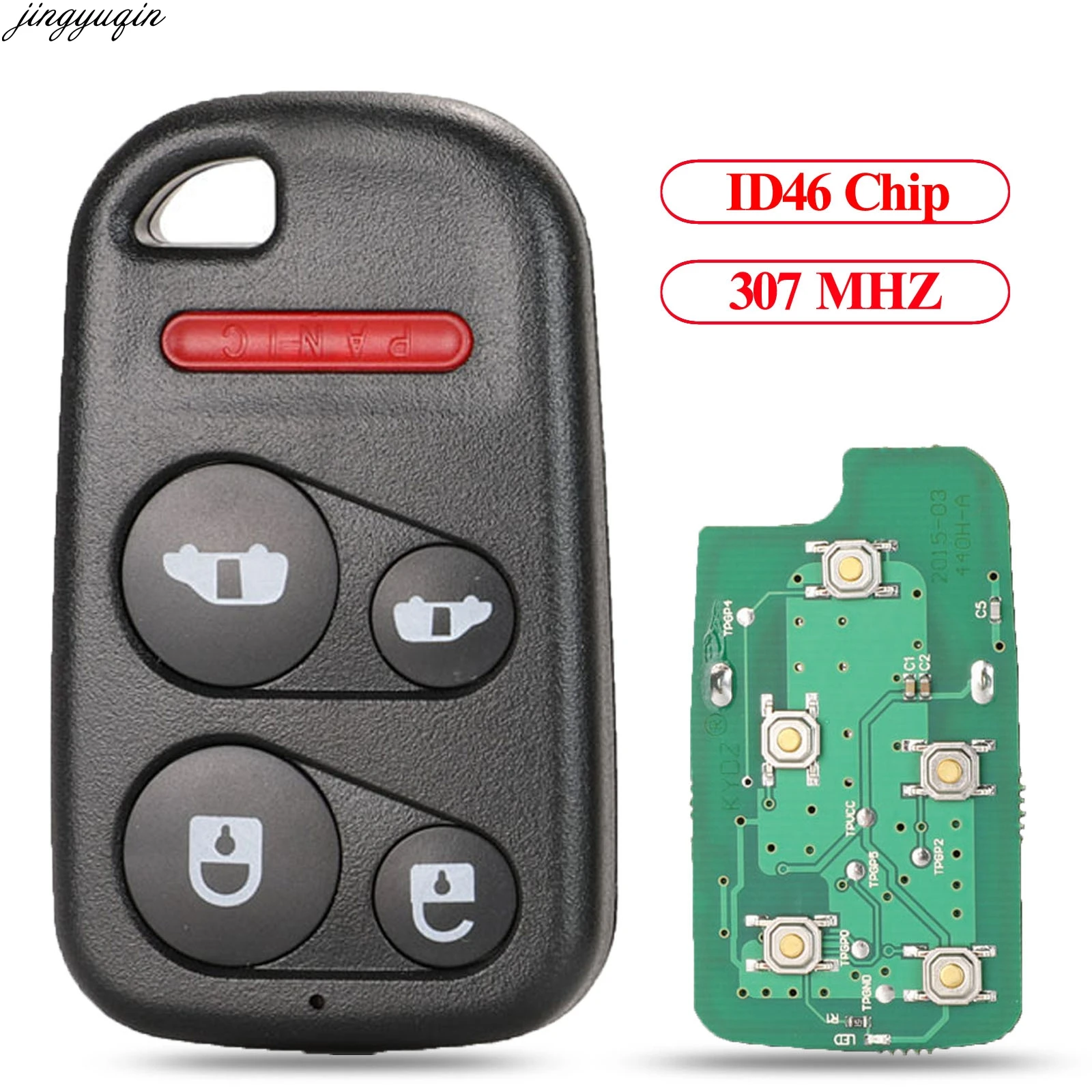 

Jingyuqin Remote Control Car Key 307MHz ID46 Chip For Honda Odyssey Keyless OUCG8D-440H-A G8D-440H-A 72147-S0X-A02 5BTNS