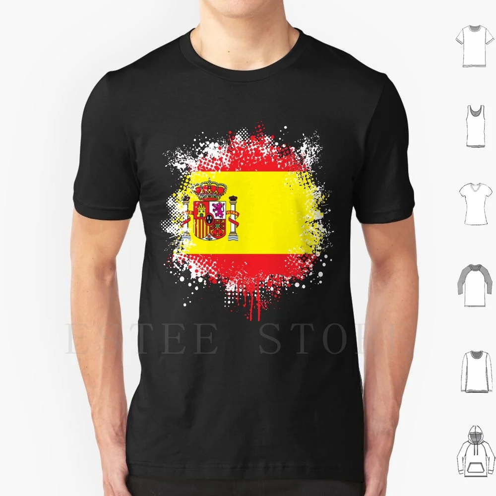 Bandera de España-Splat camiseta de algodón para hombre DIY estampado bandera de España bandera española Patriota de España I Love España nacido en España producto de
