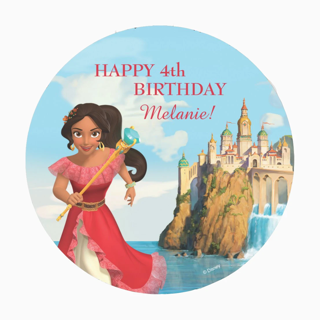 Custom Princess theElena of Avalor Birthday Favor Thank You Stickers Baby Shower Gift Handmade Decoration Party Supplies