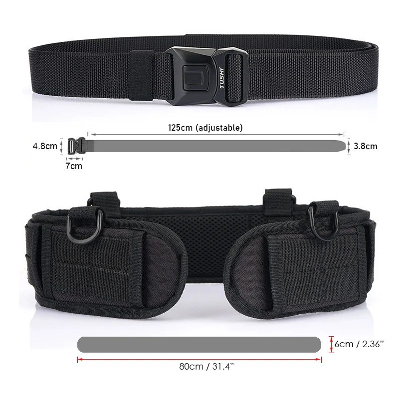 VATLTY New Tactical Belt Molle for Men Metal Buckle Strong Nylon Military Belt Outdoors Waistband Girdles Male