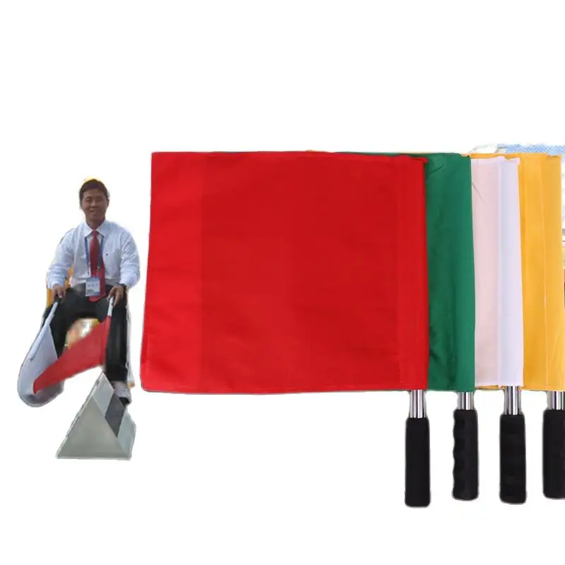 Soccer starting flag football signal flag hot sell game dedicated referee hand-shake  for track and field events