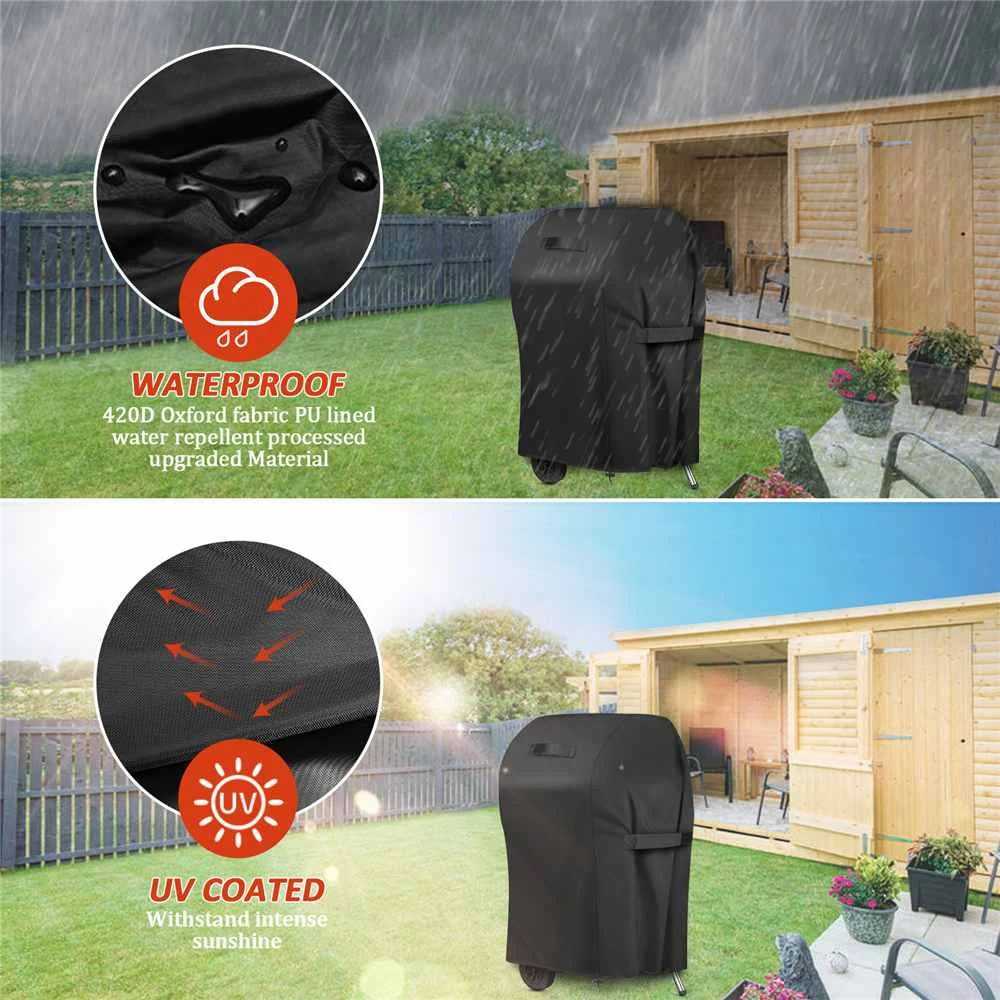 76x66x120cm BBQ Grill Barbeque Cover Anti-Dust Waterproof Weber Heavy Duty Charbroil BBQ Cover Outdoor Rain Protective Barbecue