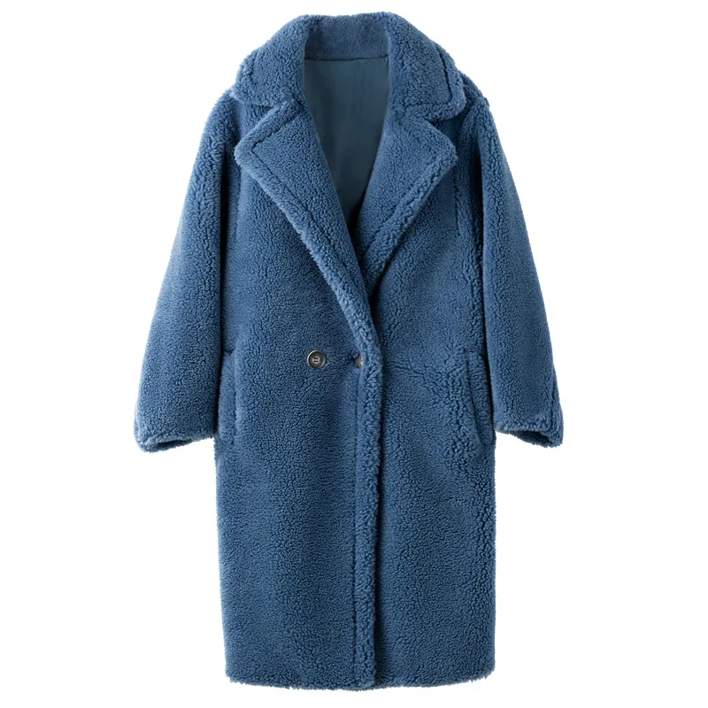 Manteau en laine d'alpaga pour femme, veste en peau de mouton, ours en peluche, fourrure, chaud, épais, hiver, adt, offre spéciale