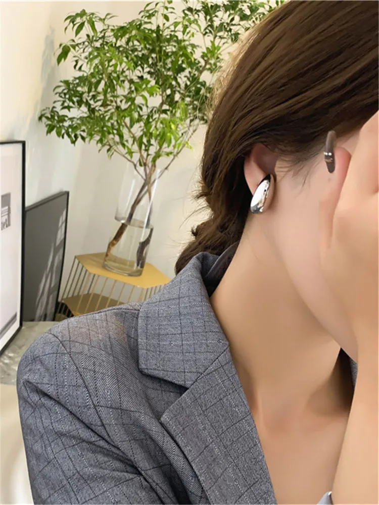 Kshmir Euramerican ear clip no ear hole female simple metal water drop retro exaggerated female painless clip type earrings