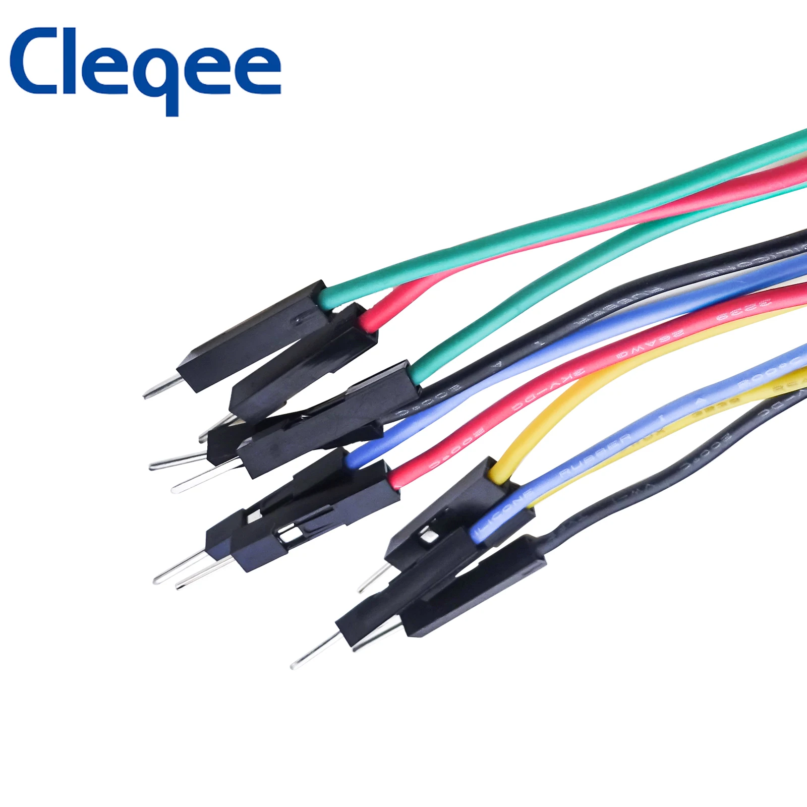 Cleqee P1532 10PC Jumper Wires Male to 4mm Stackable Banana Plug Silicone Dupont Cable Electronic DIY Kit for Arduino Breadboard