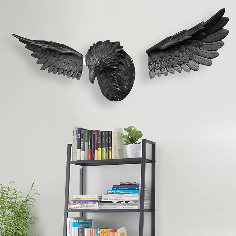 

3D Eagle Head Wall Hanging Decoration,Animal Figurines Living Room Wall Decor,Decorative Sculpture Home Interior Decoration