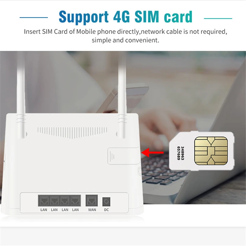 TIANJIE Indoor/Outdoor 4G Wireless WiFi Modem Dongle Unlocked SIM Card Router Modem 3G/4G CAT4 CPE Router With External Antennas