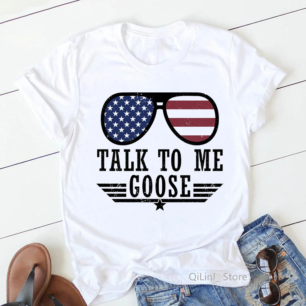 

American New Movie Top Gun Maverick T Shirt Women Cool Hip Hop T Shirt Femme Graphic Tees Summer 2021 White T-Shirt Female Tops