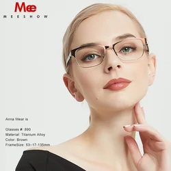 MEESHOW titanium alloy Glasses frame women's glasses  rhinestone eye glasses myopia prescription glasses spectacles frame 809