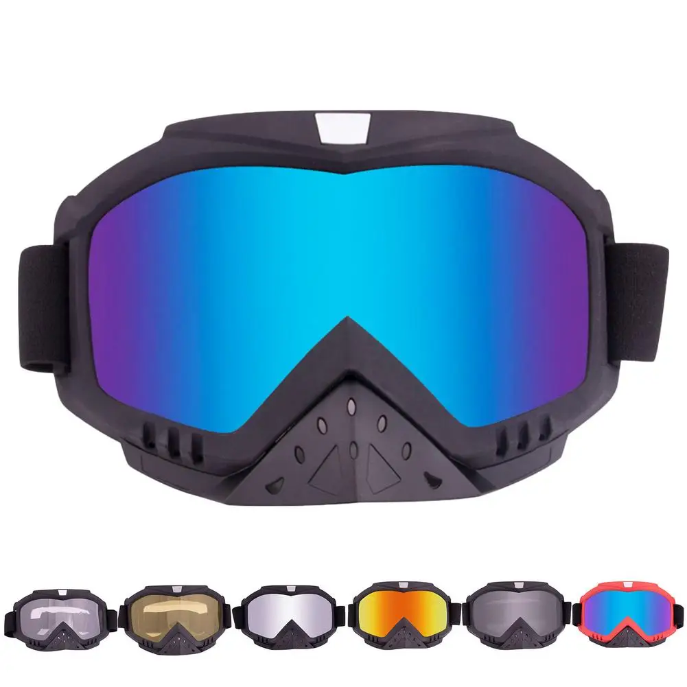 Breathable UV Protection Motorcycle Helmets Goggles Mens With Adjustable Band Windproof Dirt Bike Ski Glasses Gafas Motocross