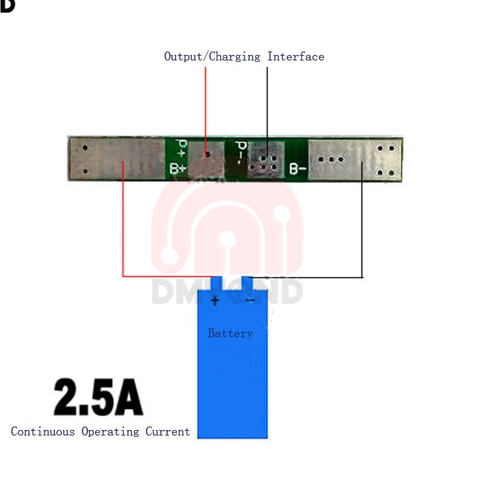 1S 3.7V 2.5A płyta zabezpieczająca baterię litową 18650 PCB nad ładowaniem rozładowania Bms moduł silnika Lipo moduł baterii Balancer