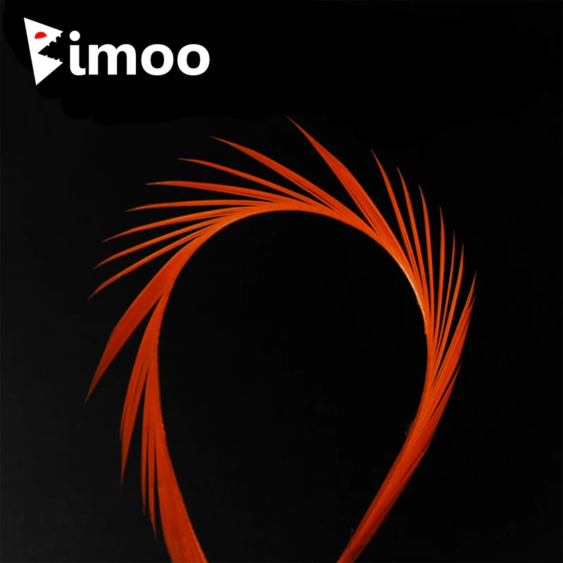 Bimoo 12pcs 12 Color Stripped Goose Biots Feather Fly Tying Material for Nymph Lava Flies Split Tail Wing Case Antennae