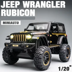 1:20 Jeeps Wrangler Rubicon Refit Alloy Off-road Vehicle Model Diecast & Toy Metal Car Model Simulation Collection Kids Toy Gift