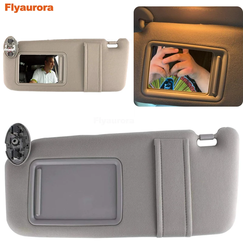 Yellow/Gray Front Sun Visor Panel With Makeup Mirror For Toyota Camry 2007/08/09/10/11 Windscreen Sun Visor Auto Accessories