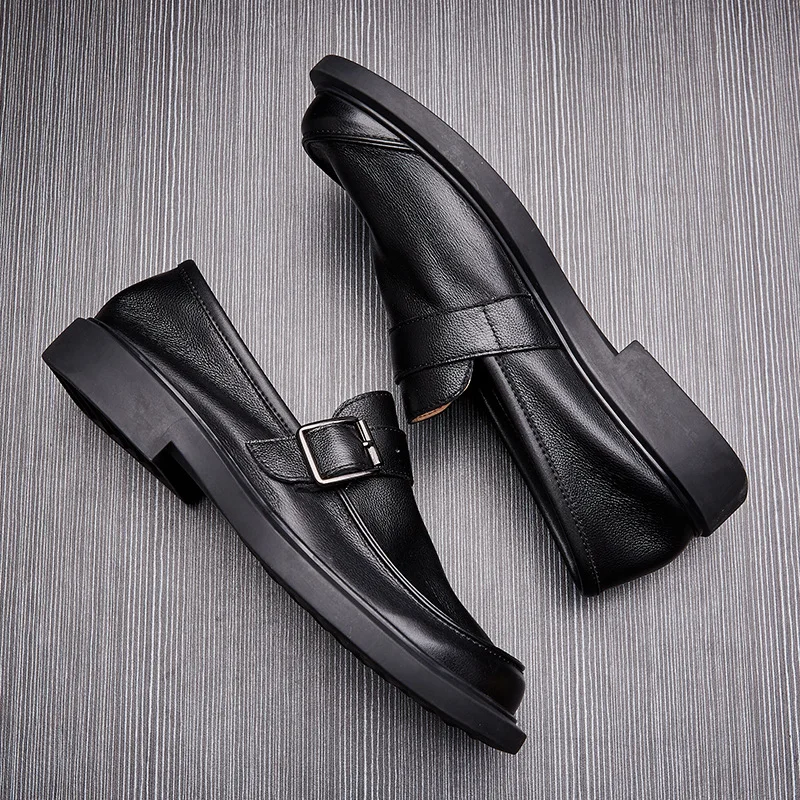 Mens Genuine Leather Dress Shoes Loafers Shoes Soft Bottom Breathable Casual Shoes Summer Cowhide British Retro Men Custom Shoes