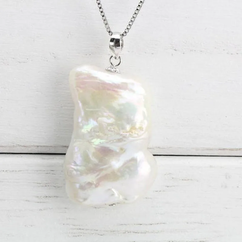 white large baroque pearl pendant,huge jumbo flameball pearl necklace,big nucleated fireball pearl necklace