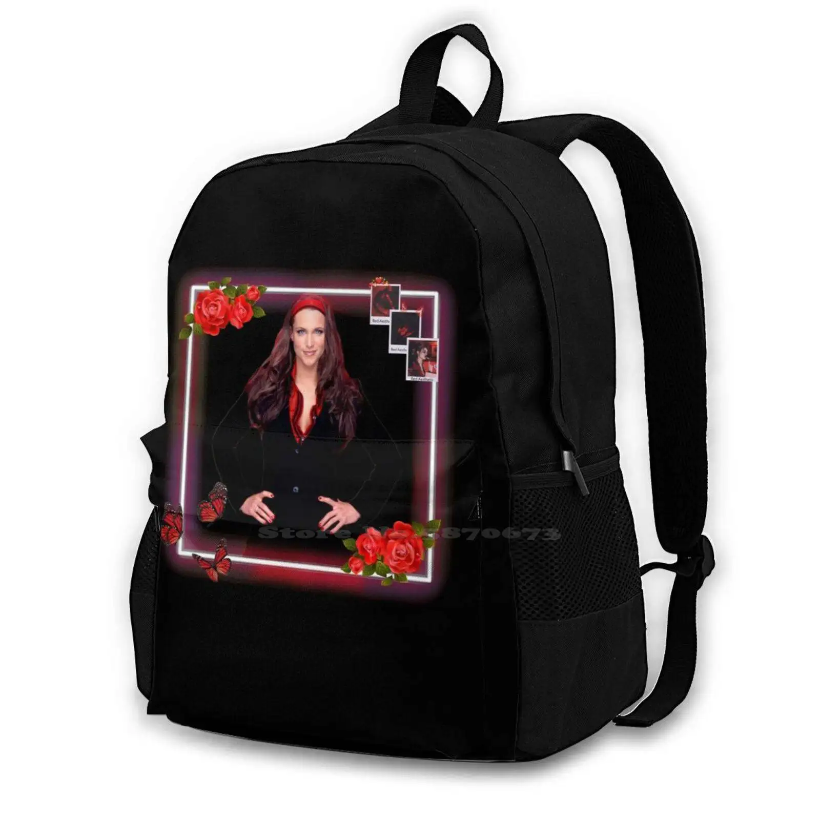 Stephanie Mcmahon Design Bag Backpack For Men Women Girls Teenage Black Wretsling Stephanie Mcmahon Mcmahon