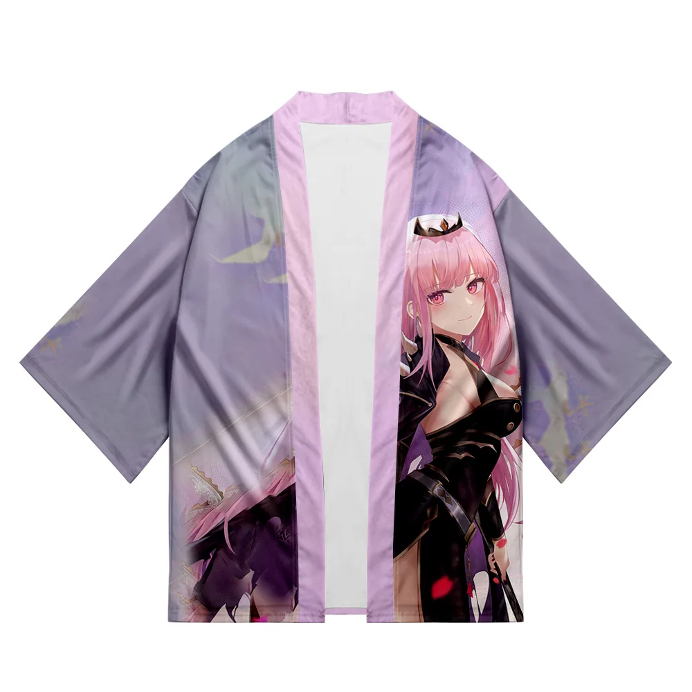 Harajuku HOLOLIVE VTuber Mori Calliope 3D Summer Holiday Women/Men Three Quarter Sleeve Sexy Style Blouse Kawaii Style Kimono