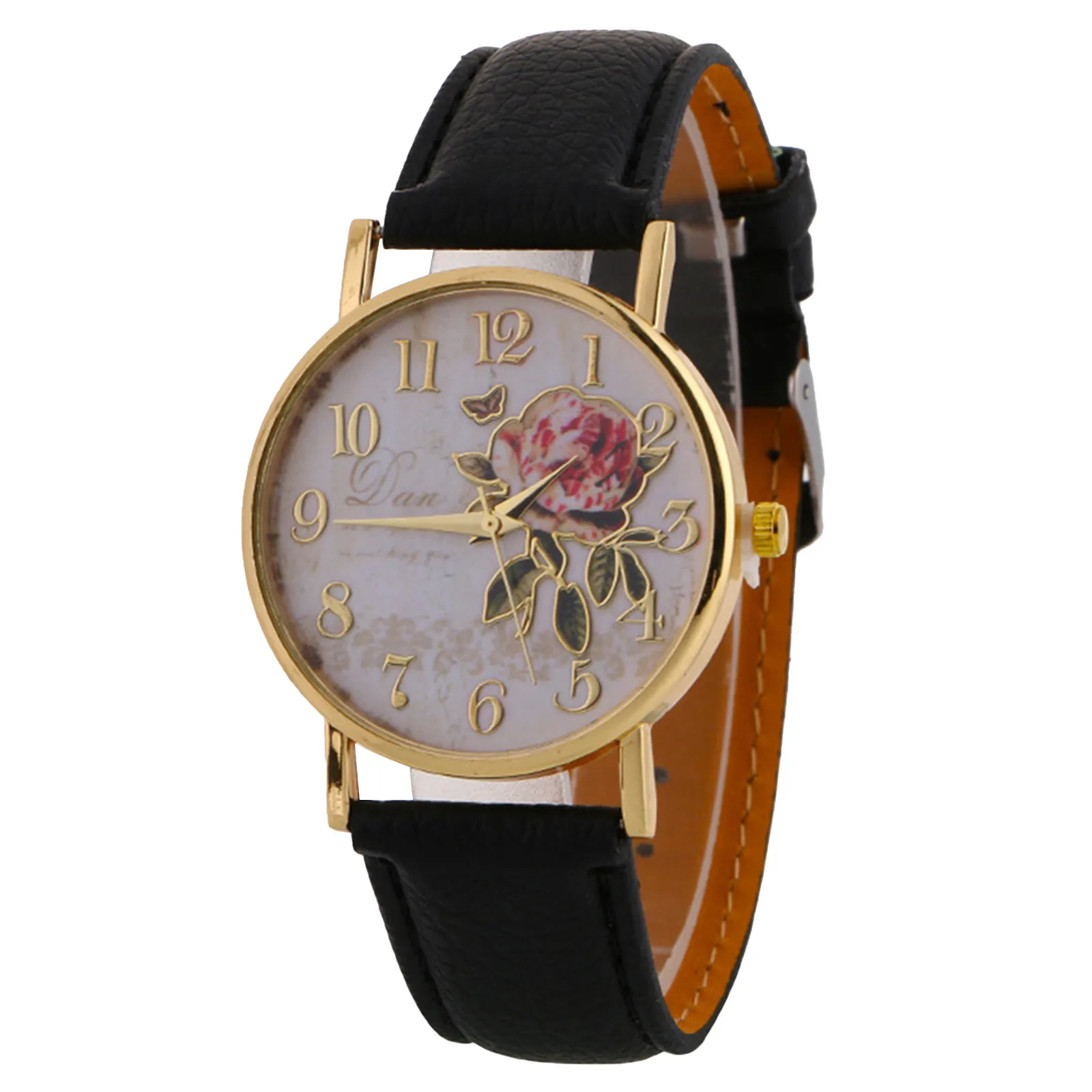 Women\'s Wristwatches Rose Design Watch Fashion Watch Suit Men And Women For Gift Casual Leather Belt Watches Creative Marble