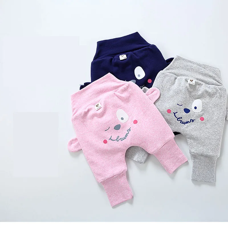 

Baby pants winter warm long trouser children clothing baby tights boy girls pants high waistband children smile ears kids pants