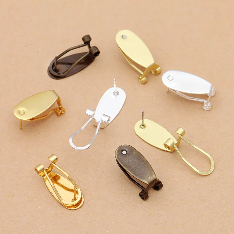 25Pcs Clip-On Base Setting Earrings Converters Non-Pierced Ears Jewelry Making