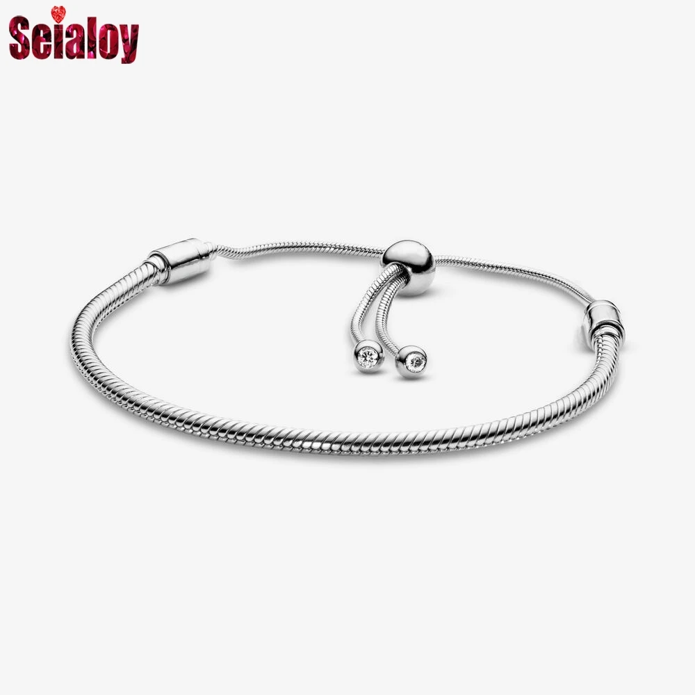 Seialoy New High Quality Adjustable Size Snake Bone Bracelets Fit Original Beaded Bracelet For Women Boy Girl Child Charm Bangle