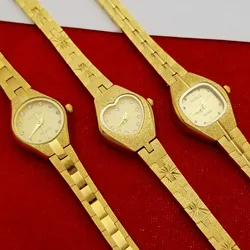 24 k grosso alluvial ouro chapeamento decorações relógios o novo 2021 retro corrente senhoras relógio de ouro feminino luxo fivela