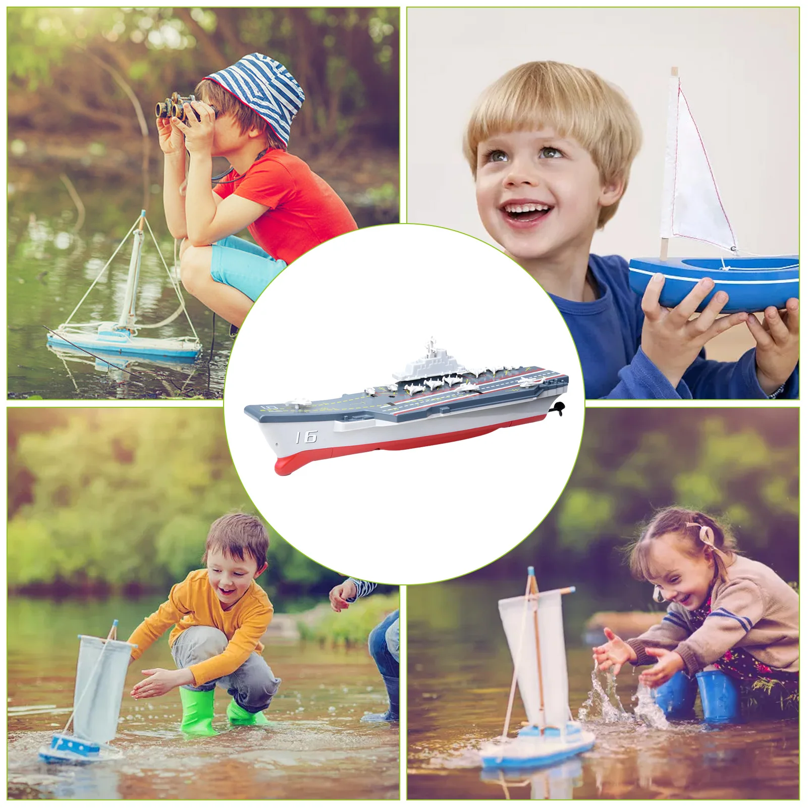 2.4G Mini Wireless Electric Remote Control Cruiser Swimming Pool RC Boat Kids Water Play Toy Speedboat Aircraft Carrier Model