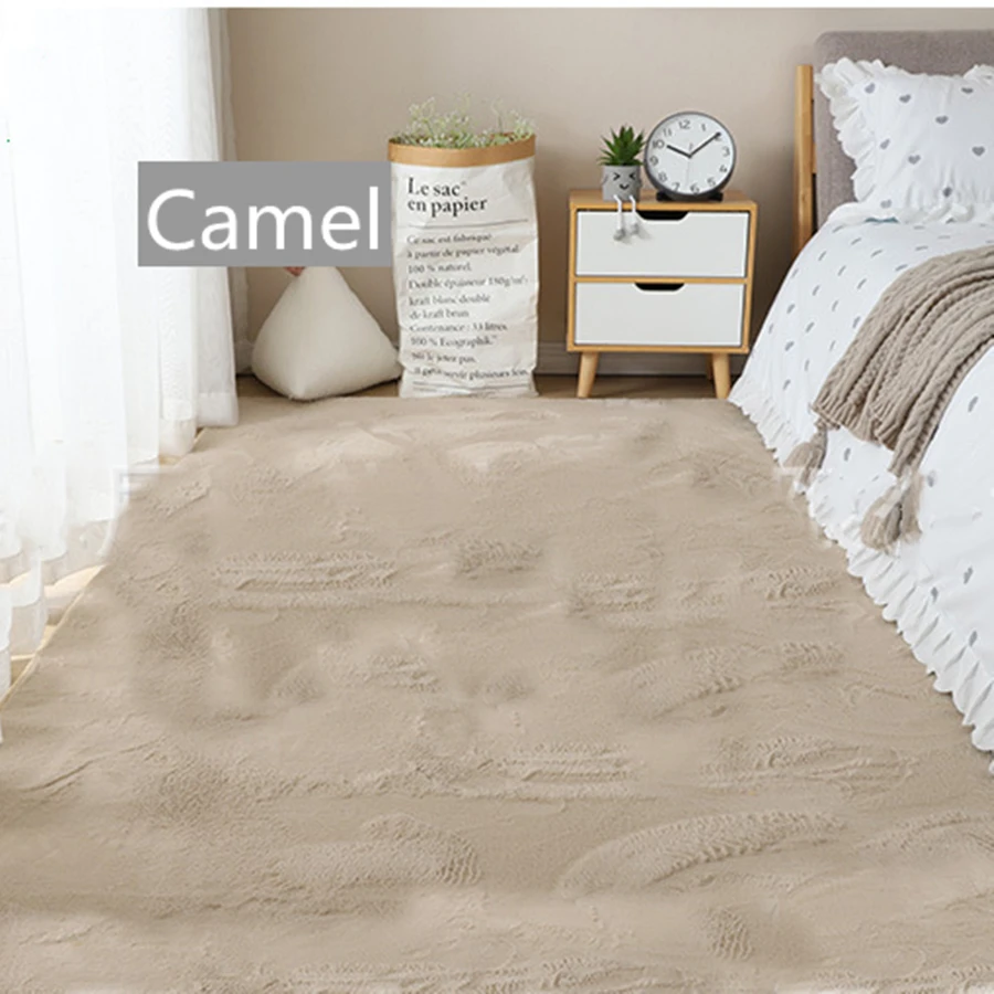 Newest Super Soft Fluffy Rug Mat Faux Fur Rug Home Decor Modern Solid Short Rabbit Shaggy Fur Carpet Living-room Bedroom