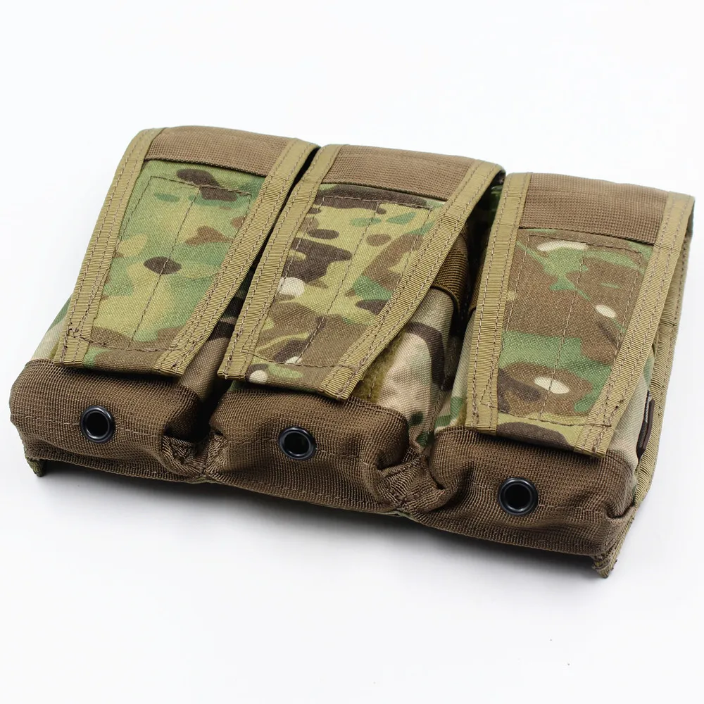 Emersongear-Triple Flap Magazine Pouch, Combat EMERSON Modular MAG Pouch, Multicam Black, Coyote ATFG, EM6365