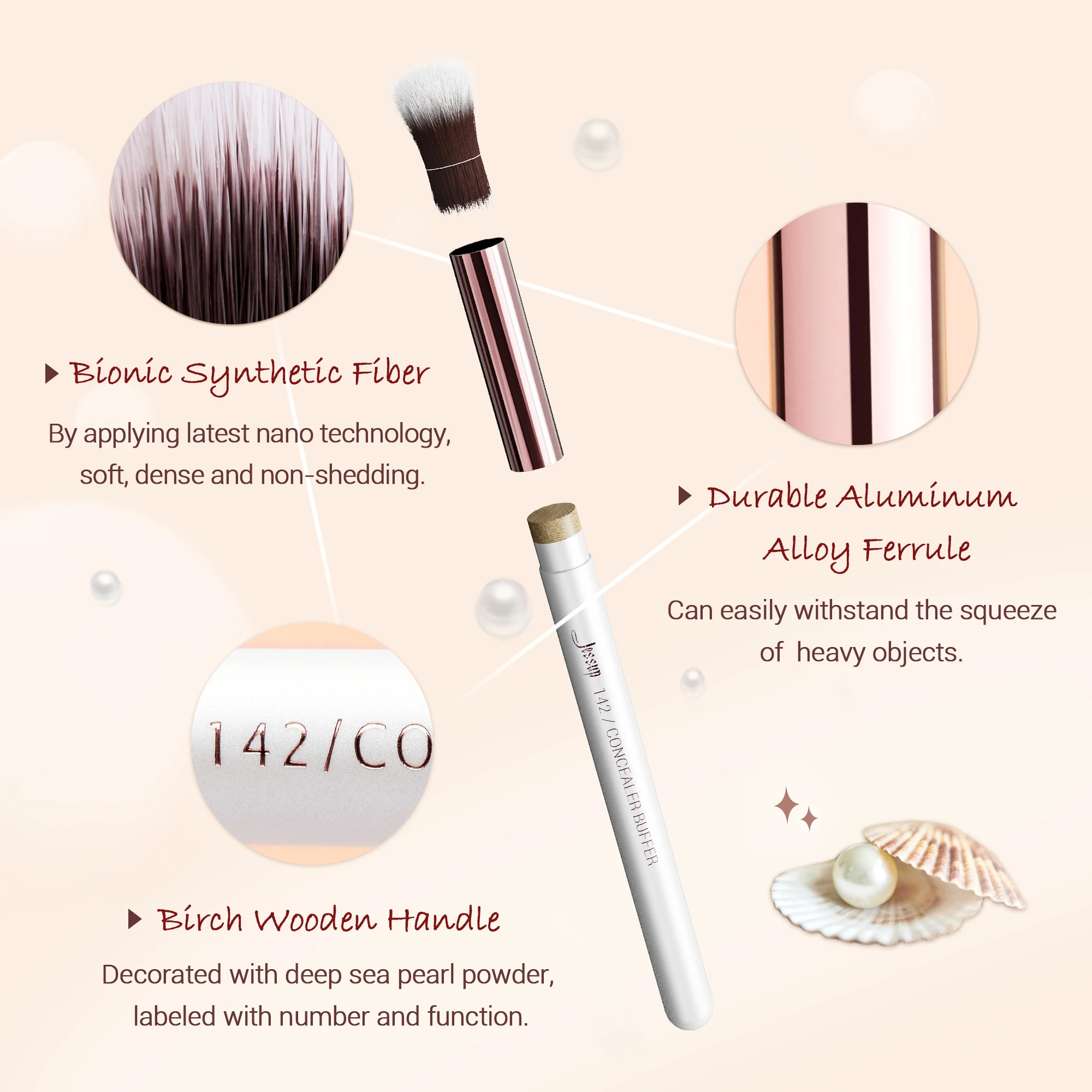 Jessup 25pcs Professional Makeup Brushes set Make up Brush Tools kit Foundation set Powder Blushes Beauty Pearl White T215