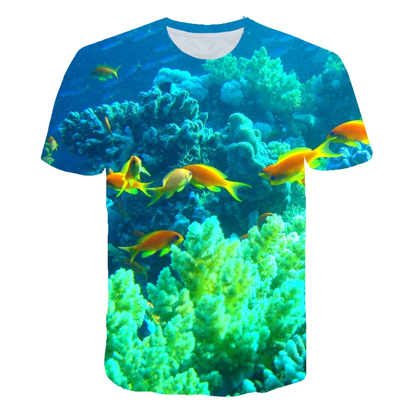 New 3D The Underwater World coraline Graphic t shirts For Men Fashion Casual Vacation T-shirts Summer Print Short Sleeve tshirt