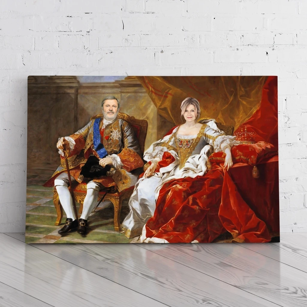 

Personality Photo Customized Canvas Painting Wall Art Custom Military Royal King Queen Knight Portrait Poster Home Decor Cuadros