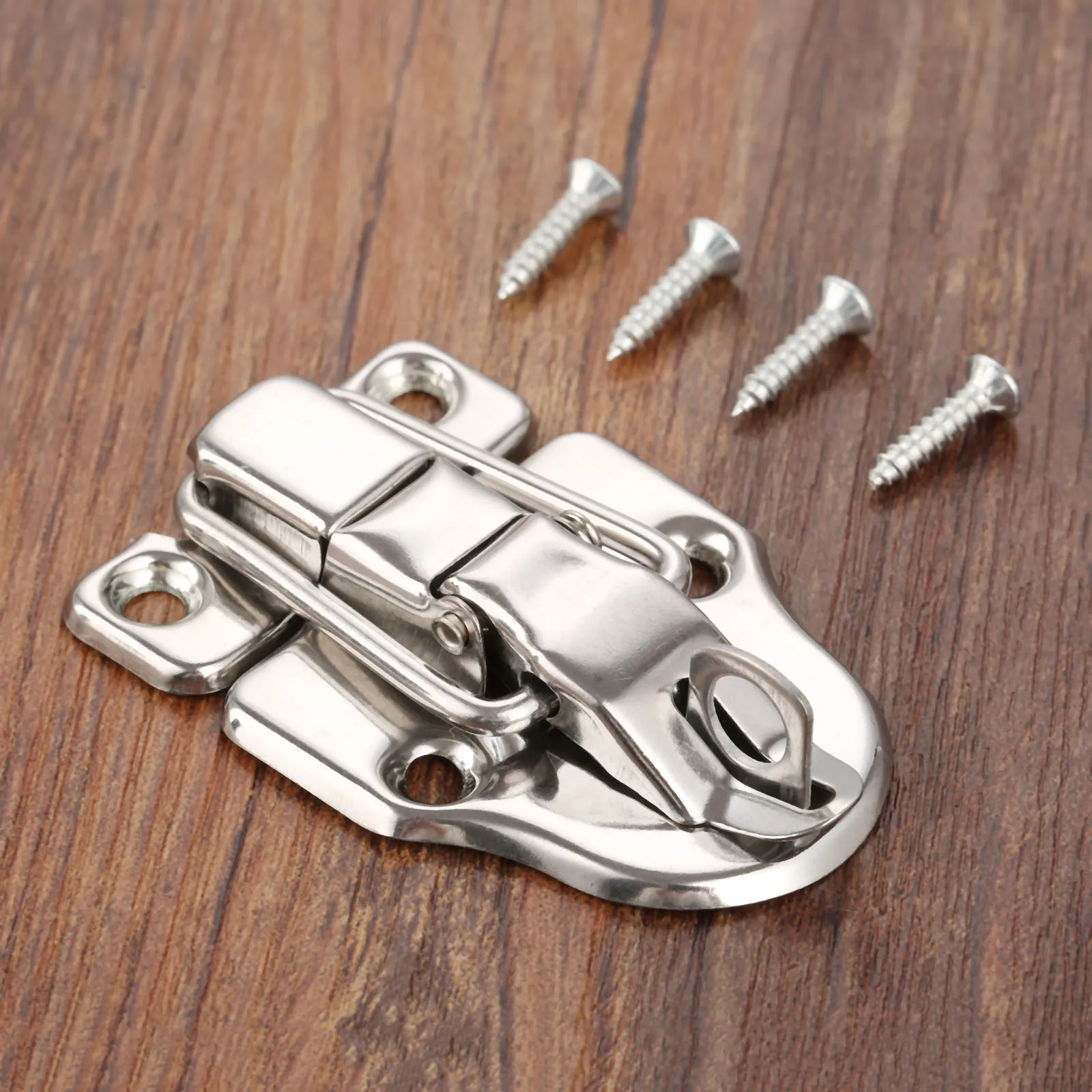 1pc Vintage Lock Silver Hasp Toggle Latch Buckle Clasp Zinc Alloy 40mm*60mm Drawer Box Case Chest Furniture Hardware with screws