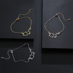 Kinitial  Serotonin Molecule bracelts For Women Link Chain Bracelets & Bangles Trendy Science Chemistry Jewelry pulseras mujer