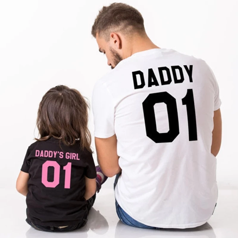 Fashion Family Matching Clothes Father Daughter T-Shirts Family Look DADDY and DADDY'S GIRL 01 Daddy and Me Matching Outfits