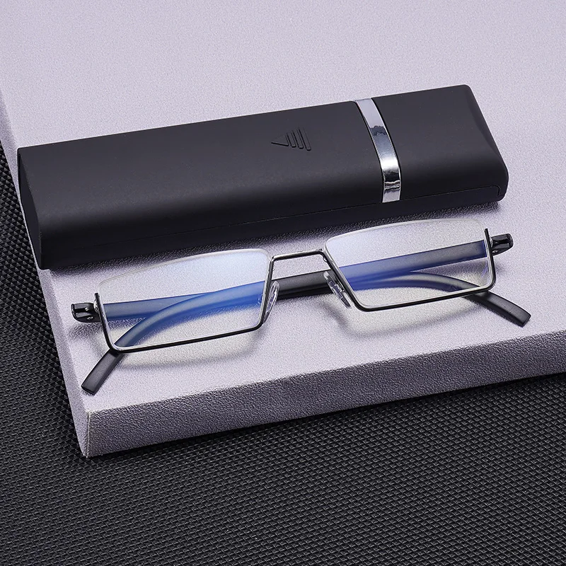 Comfy Light Half Frame Reading Glasses TR90 Resin Foldable Presbyopic Glasses Unisex For Women&Men Fashion with Eyewear Case