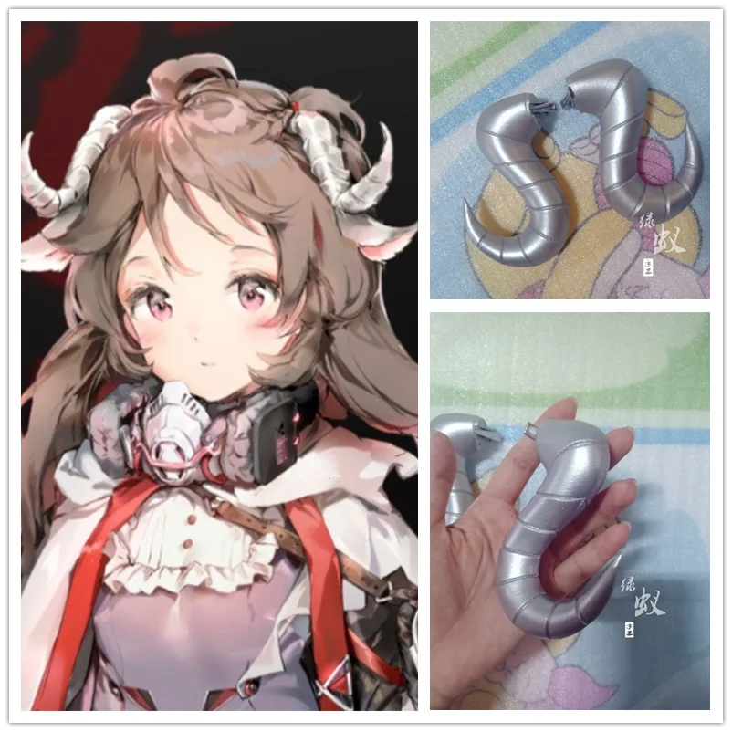 

Новый Arknights Eyjafjalla косплей рога головной убор реквизит овечьи рога Хэллоуин карнавал вечерние маскарад косплей аниме аксессуары
