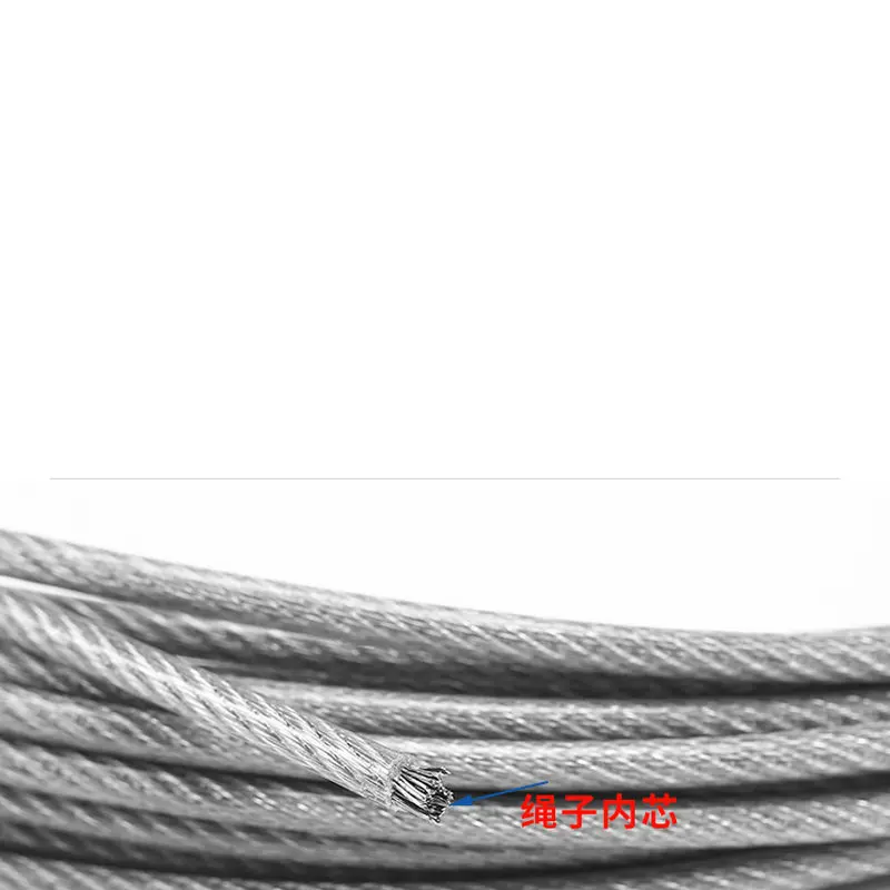 20 Meters Wear-proof Transparent NYLON Coating Stainless Steel 304 7X7 Wire Rope Cable 2MM and 4MM Diameter