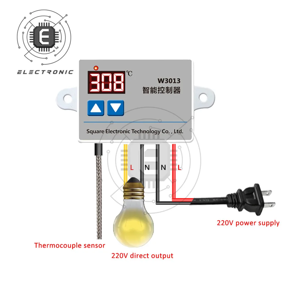 W3013 Bộ Điều Khiển Nhiệt Độ Kỹ Thuật Số Máy Vi Tính Bình Giữ Nhiệt Chuyển Đổi Đầu Đo 110V 220V Đa Chức Năng Kiểm Soát Nhiệt