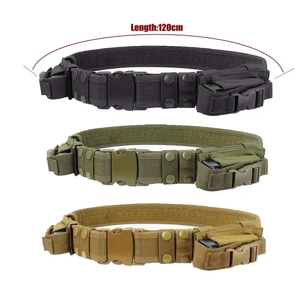 Hunting Equipment System Tactical Men Belt Waist Support Security Combat Duty Utility Belt with Magazine Pouches